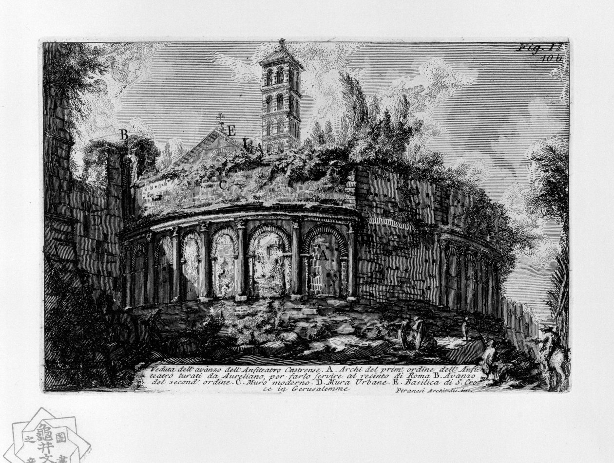 View of the Remains of the Castrense Amphitheater by Giovanni-Battista Piranesi