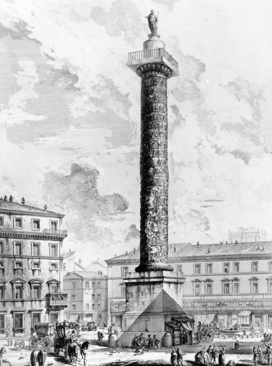 View of the Column of Marcus Aurelius in the Piazza Colonna, from the 