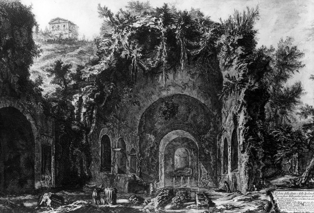 View of the Grotto of Egeria outside the Porta Capena, from the 