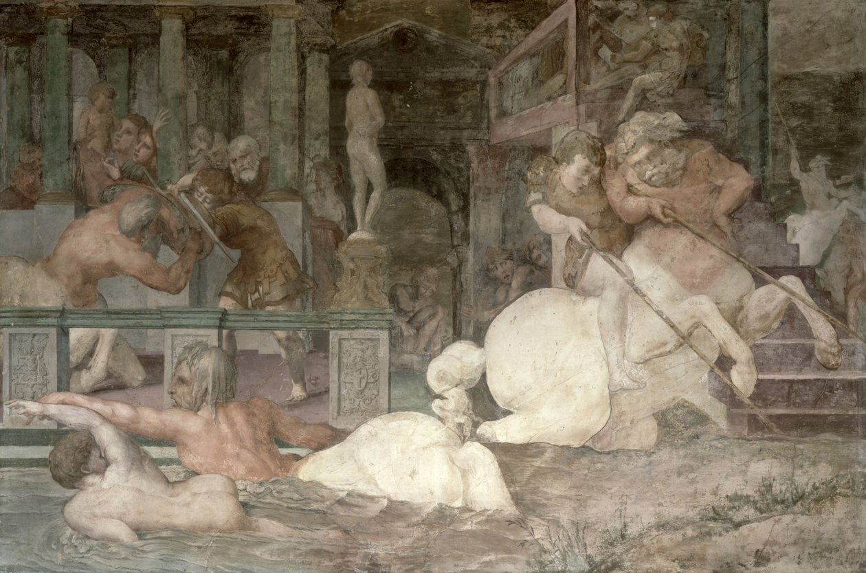 The Education of Achilles (detail) by Giovanni Battista Rosso Fiorentino