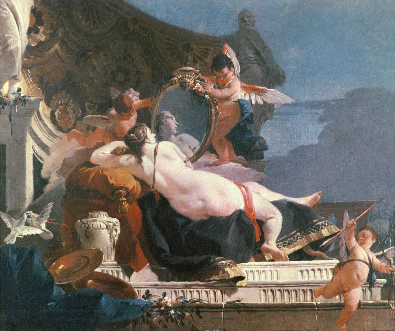 Venus with a Mirror by Giovanni-Battista Tiepolo