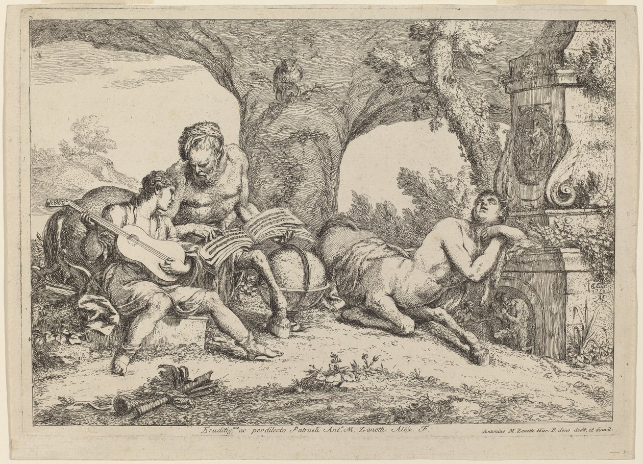 Chiron Teaching Music to Achilles, 1758 by Giovanni Benedetto Castiglione