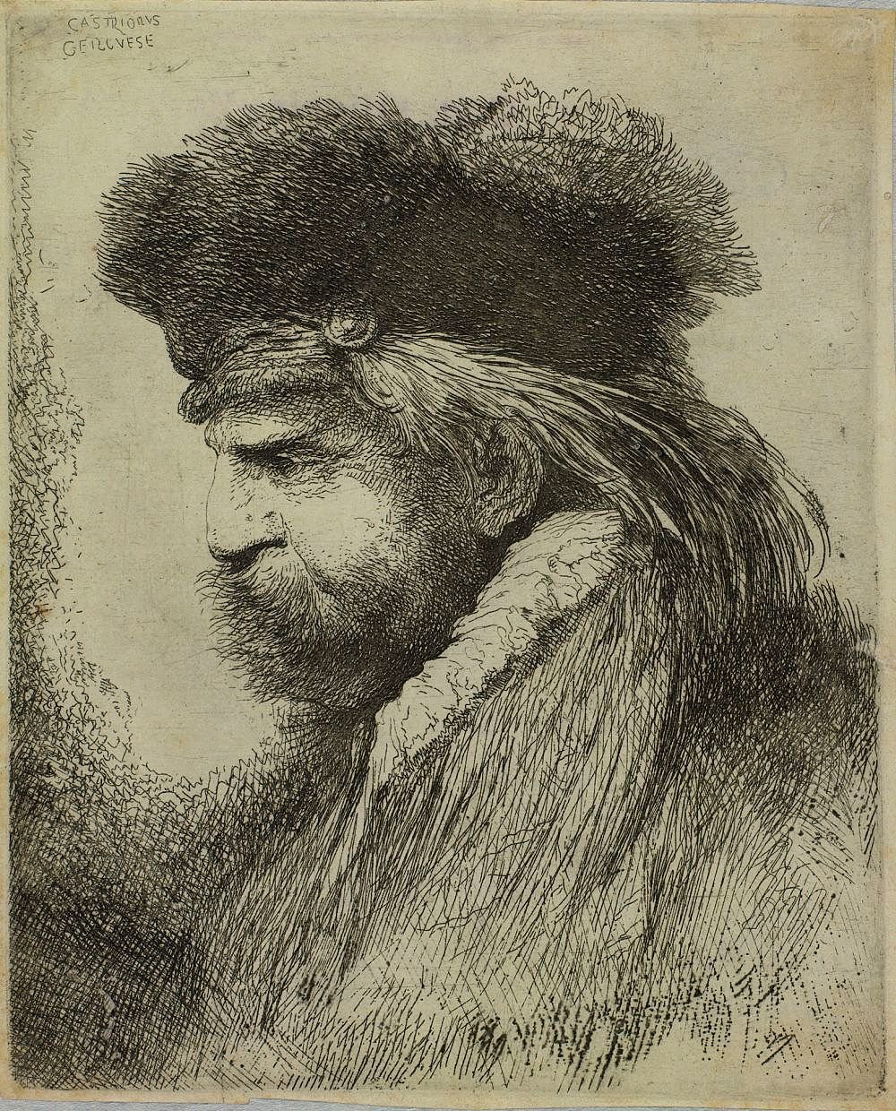 Large Studies of Heads in Oriental Headdress by Giovanni Benedetto Castiglione