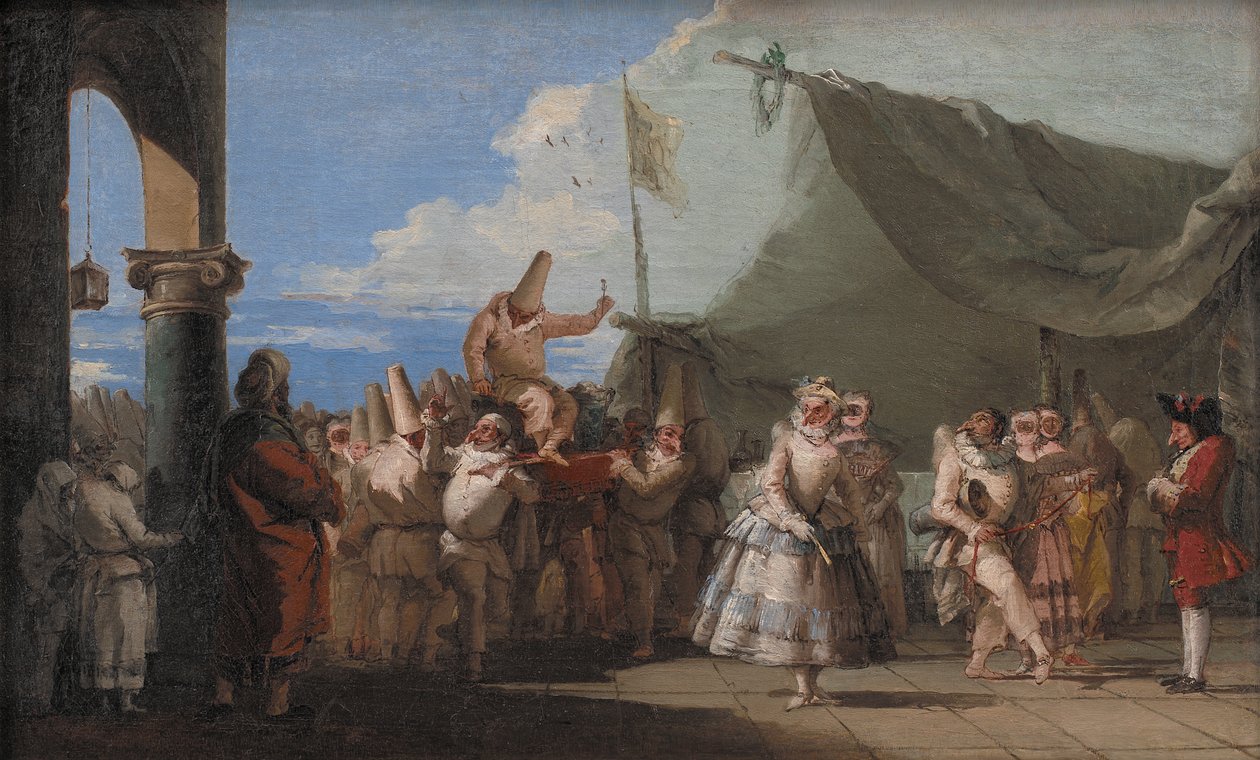 Carnival Scene. Pulcinella