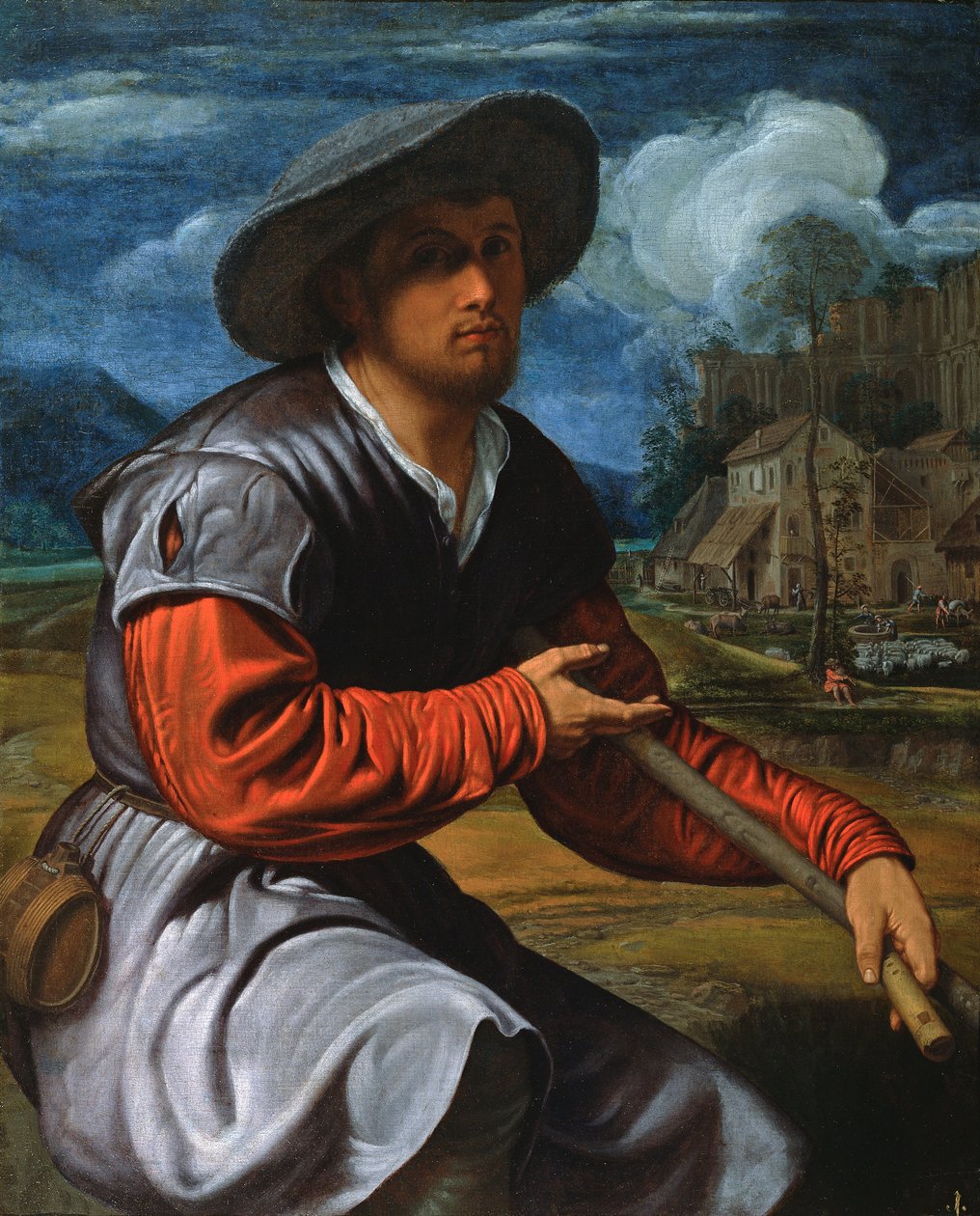 Shepherd with a Flute by Giovanni Girolamo Savoldo