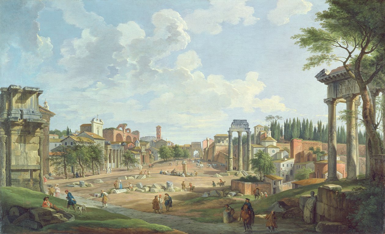 View of the Roman Forum, 1747 by Giovanni Paolo Pannini