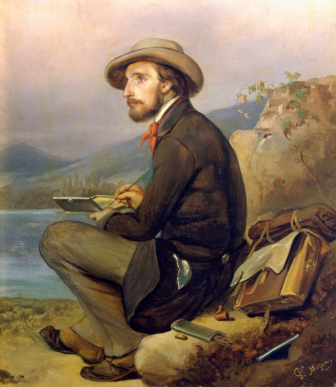 Portrait of painter, perhaps Giovanni Carnovali by Giovanni Carnovali