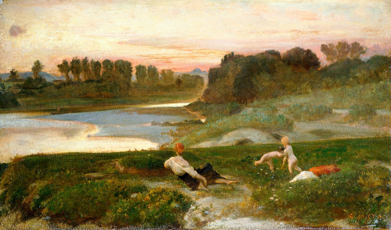 Evening time on the farm by Giovanni Costa