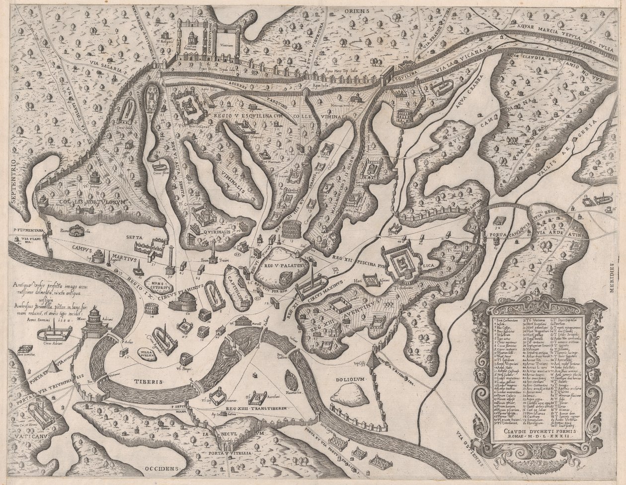 Speculum Romanae Magnificentiae: Ancient Rome, and its Hills, from the West, 1582 by Giovanni Ambrogio Brambilla