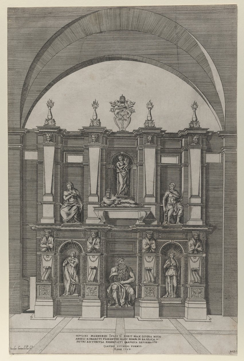 Speculum Romanae Magnificentiae: Sepulchre of Julius II, 1582 by Giovanni Ambrogio Brambilla