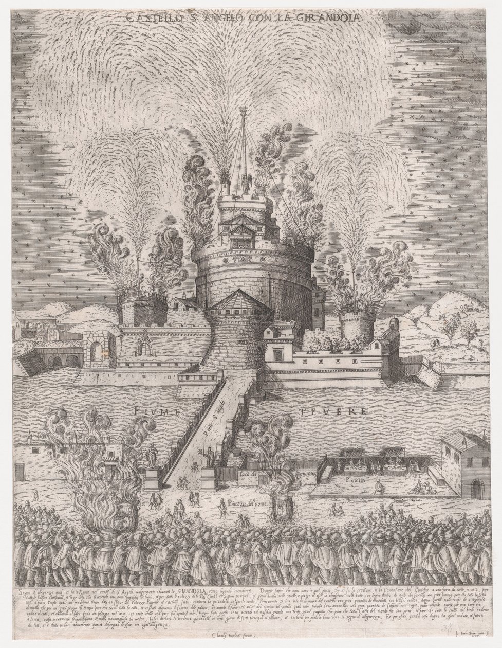 The Girandola at the Castel Sant