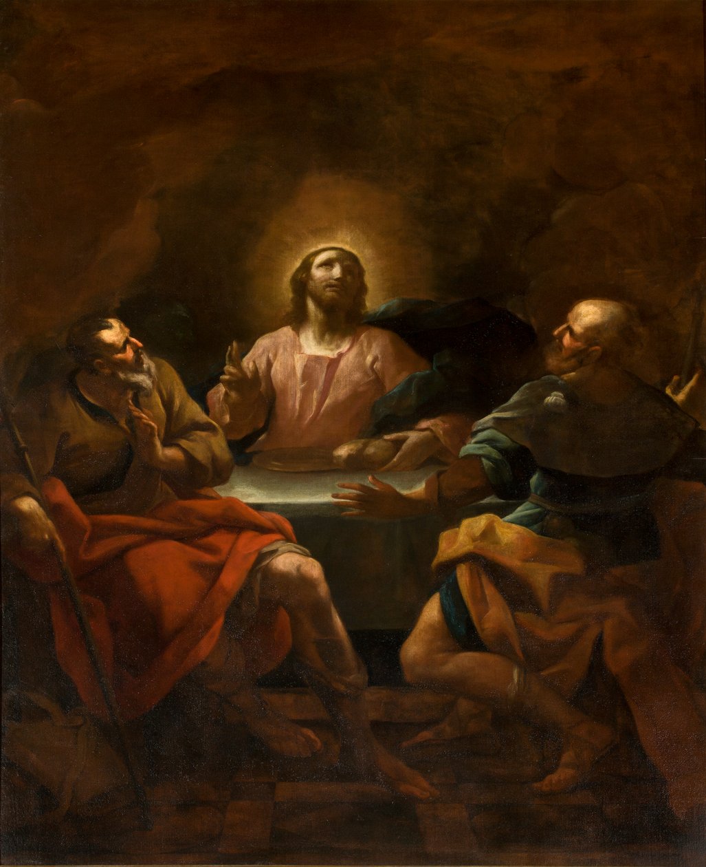 Chapel of the SS Sacrament, Second span south side, Giovanni Antonio Borroni, Dinner of Emmaus 1750 by Giovanni Angelo Borroni