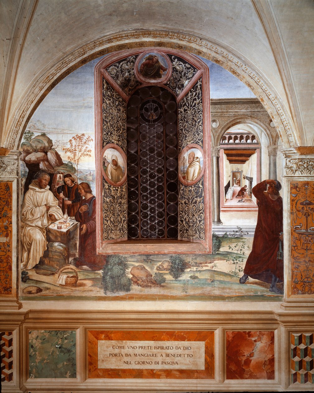 How a Priest Brought Food to Benedict on Easter by Giovanni Antonio Bazzi Sodoma