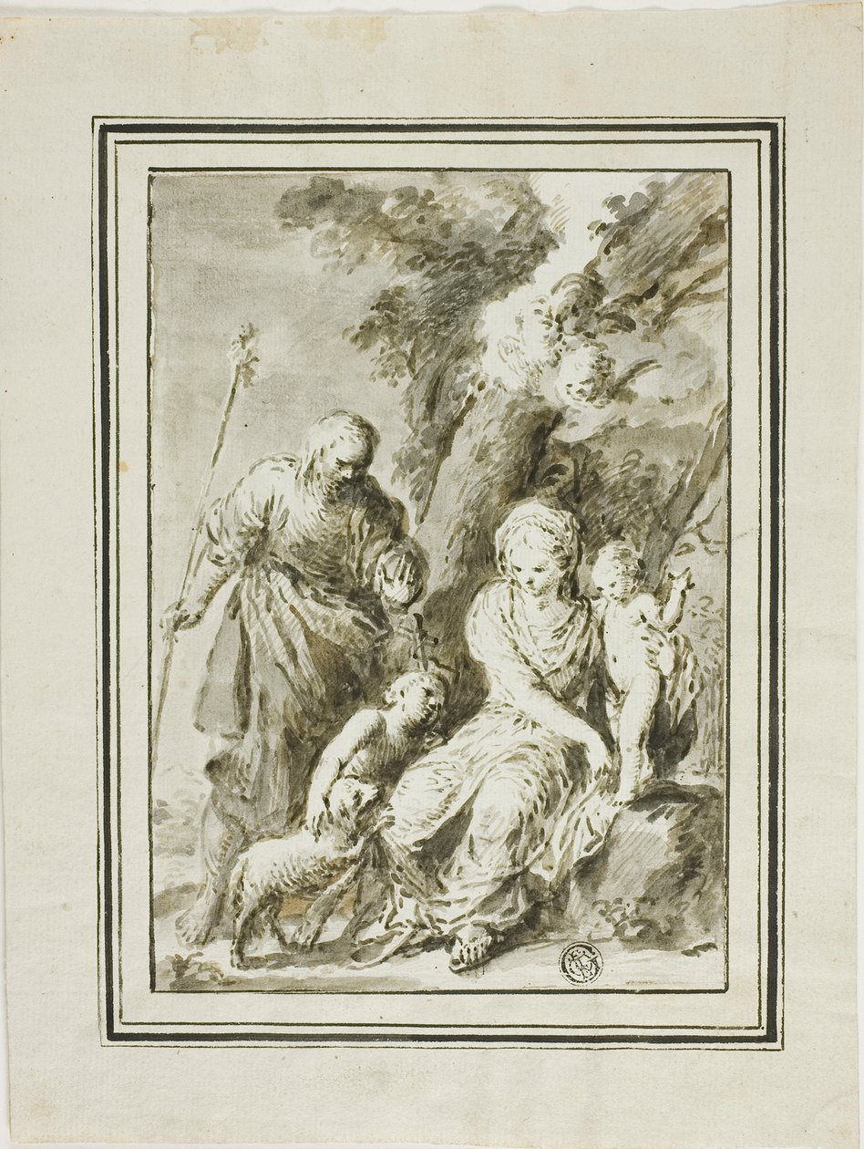 Holy Family and Saint John the Baptist by Giovanni Antonio Burrini