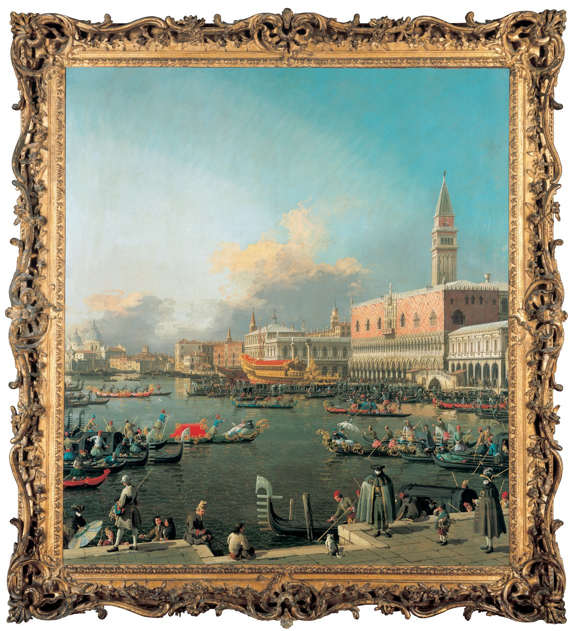 The Bucintoro at the Molo, Venice, on Ascension Day by Giovanni Antonio Canal