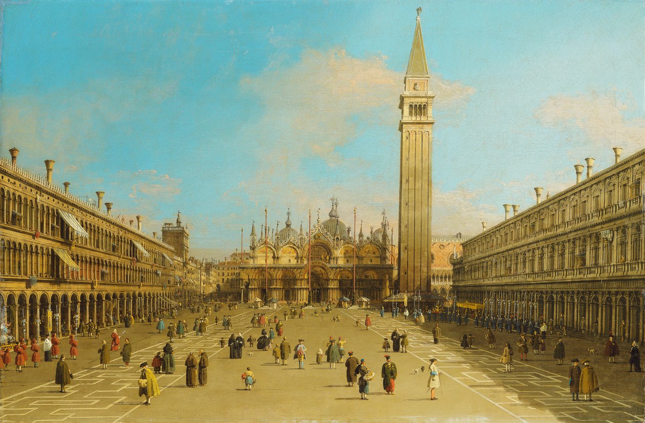 The Piazza San Marco, Venice, Looking East by Giovanni Antonio Canal