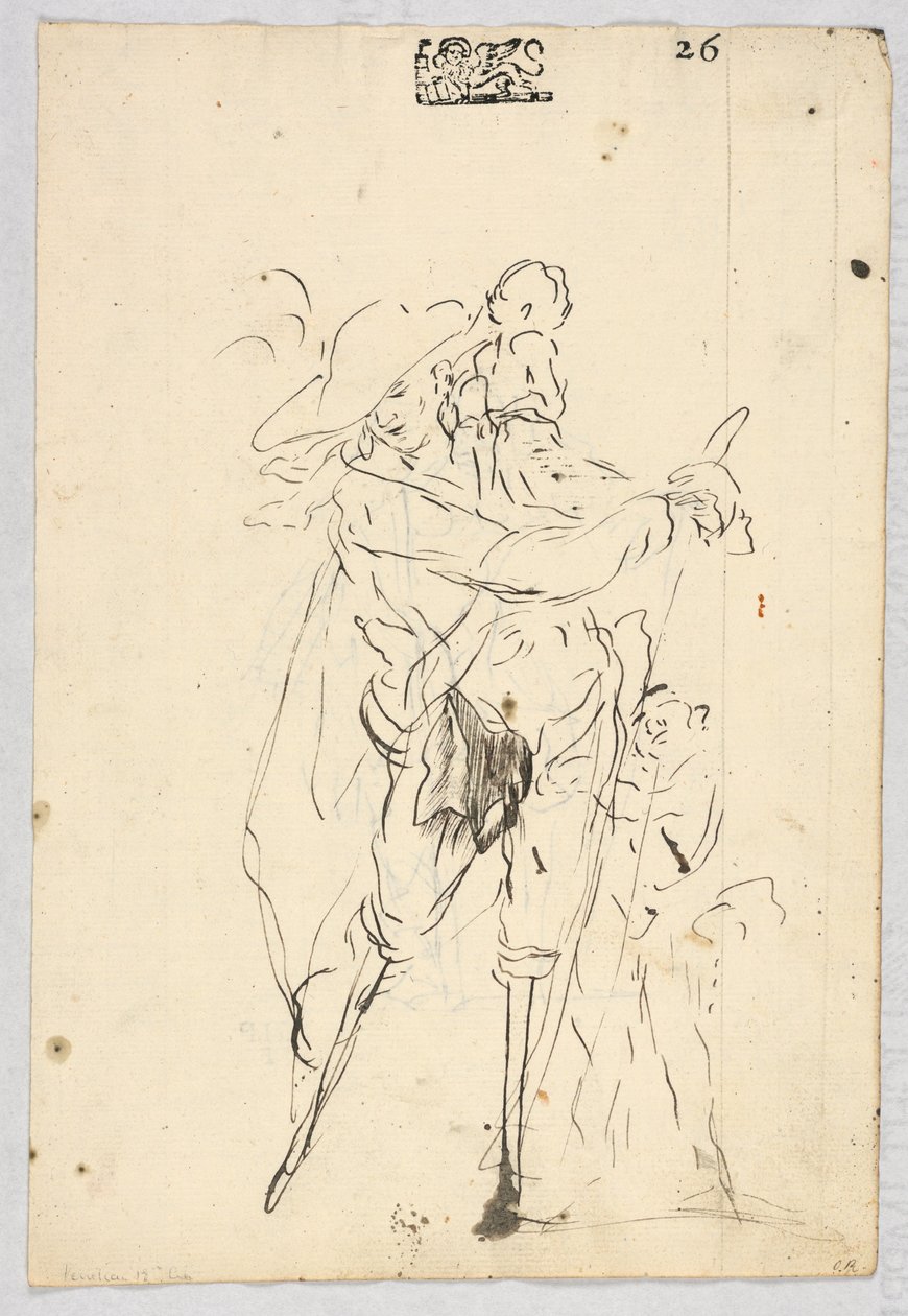 Sketches of Peg-Legged Men by Giovanni Antonio Pellegrini