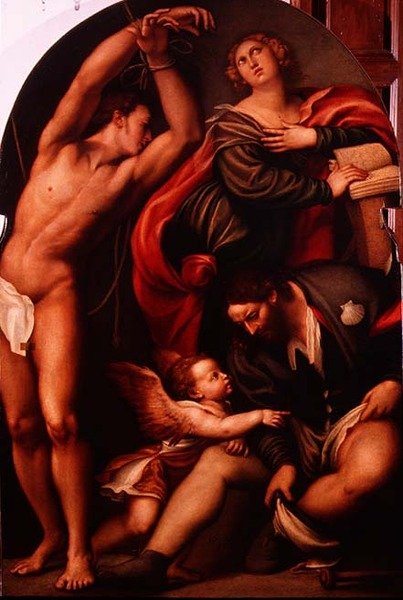 St. Catherine, St. Sebastian and St. Roch by Giovanni Antonio Pordenone