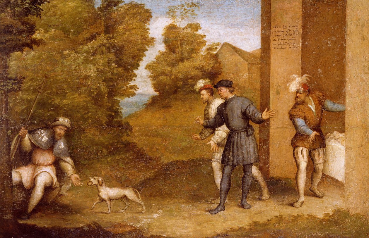 St. Roch fed by dog by Giovanni Antonio Pordenone
