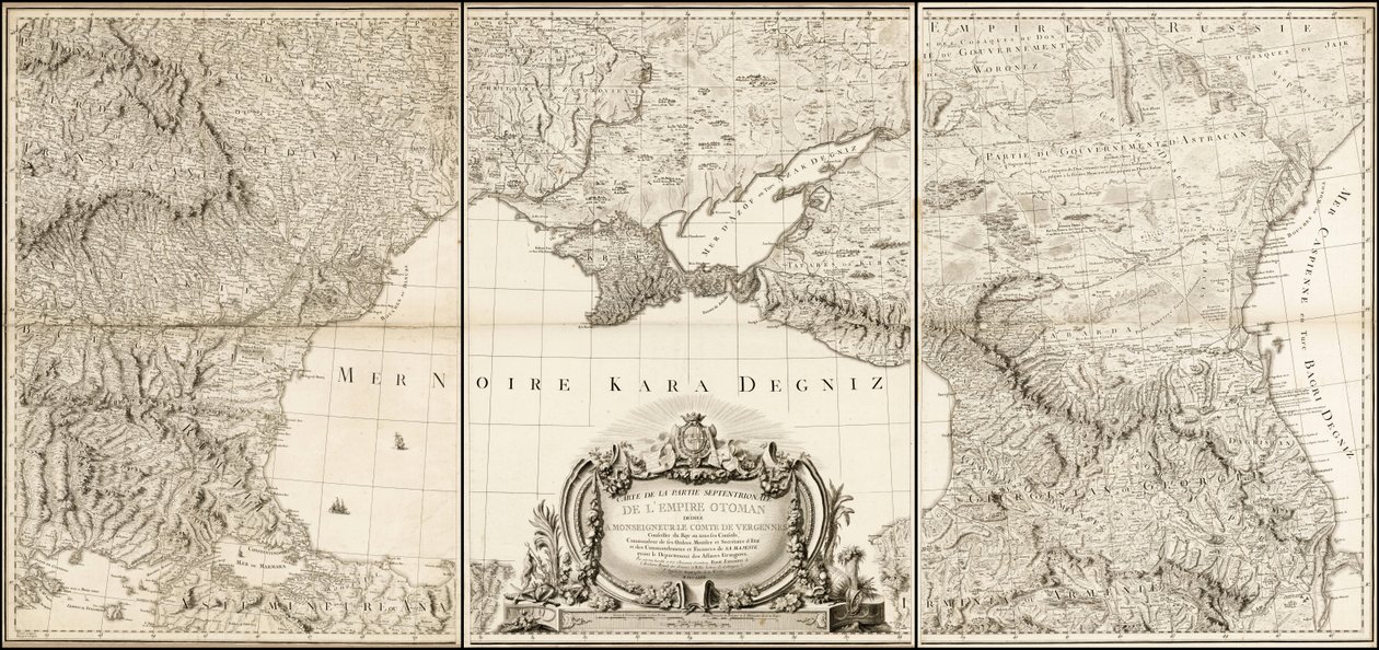 1774 Map of the Black Sea with Adjacent Parts of the Turkish and Russian Empires by Giovanni Antonio Rizzi Zannoni