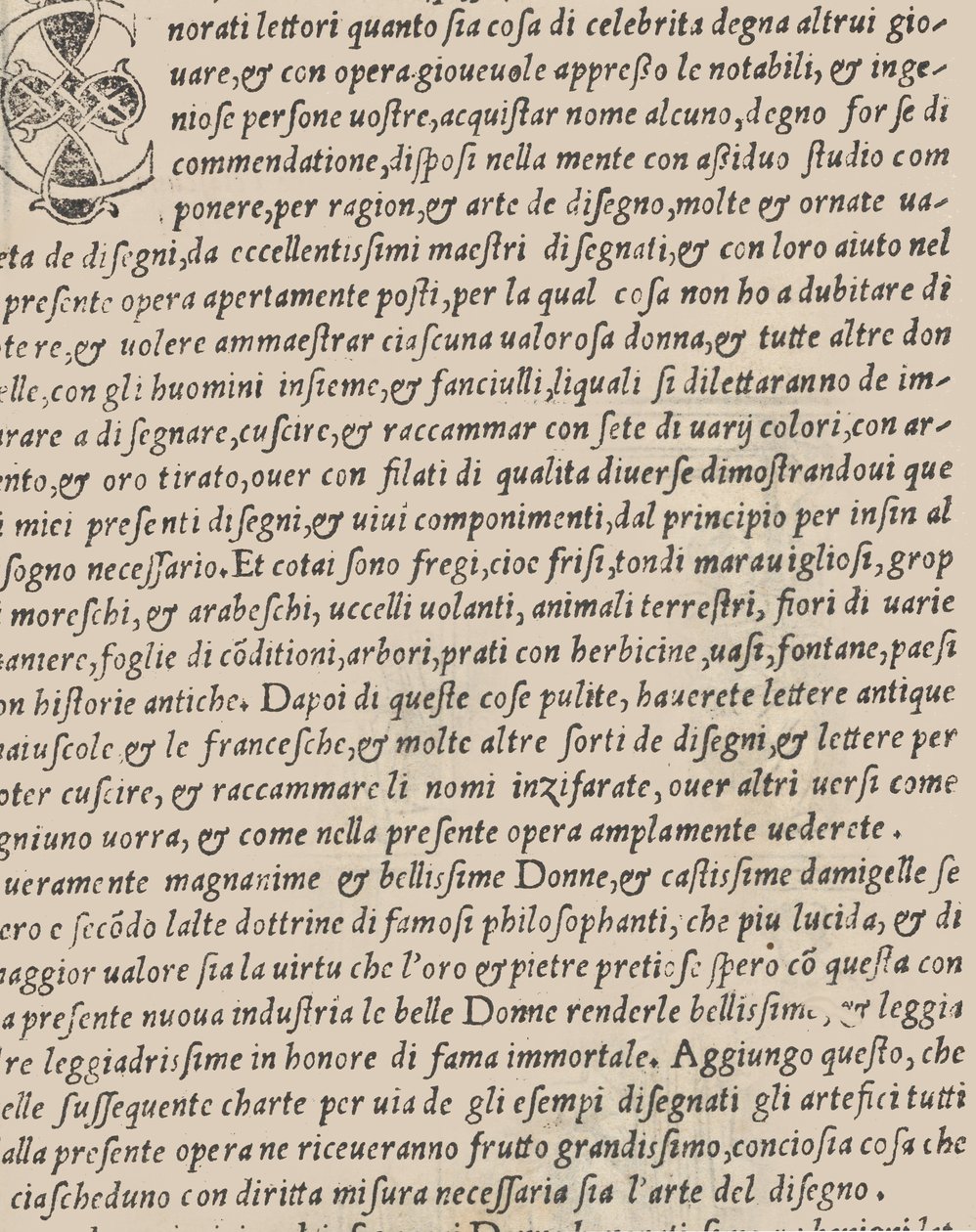 Example of Embroidery, title page verso, 1530 by Giovanni Antonio Tagliente