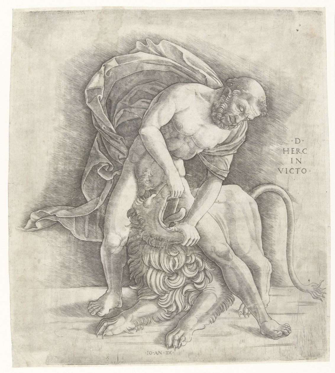 Hercules Fighting the Nemean Lion by Giovanni Antonio da Brescia