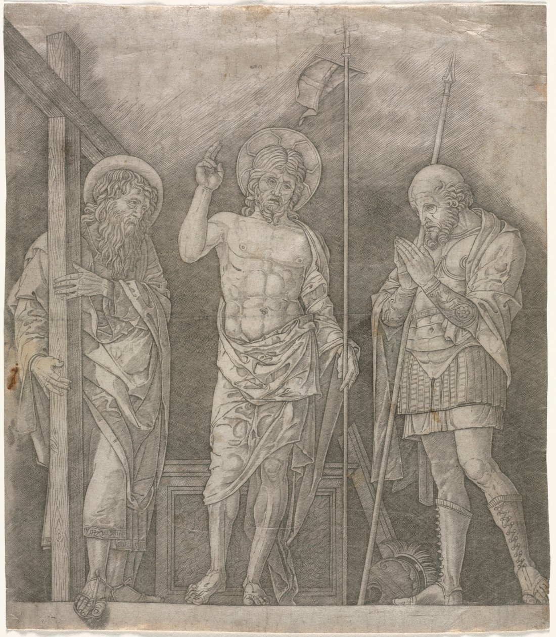 Risen Christ Between Saints Andrew and Longinus by Giovanni Antonio da Brescia