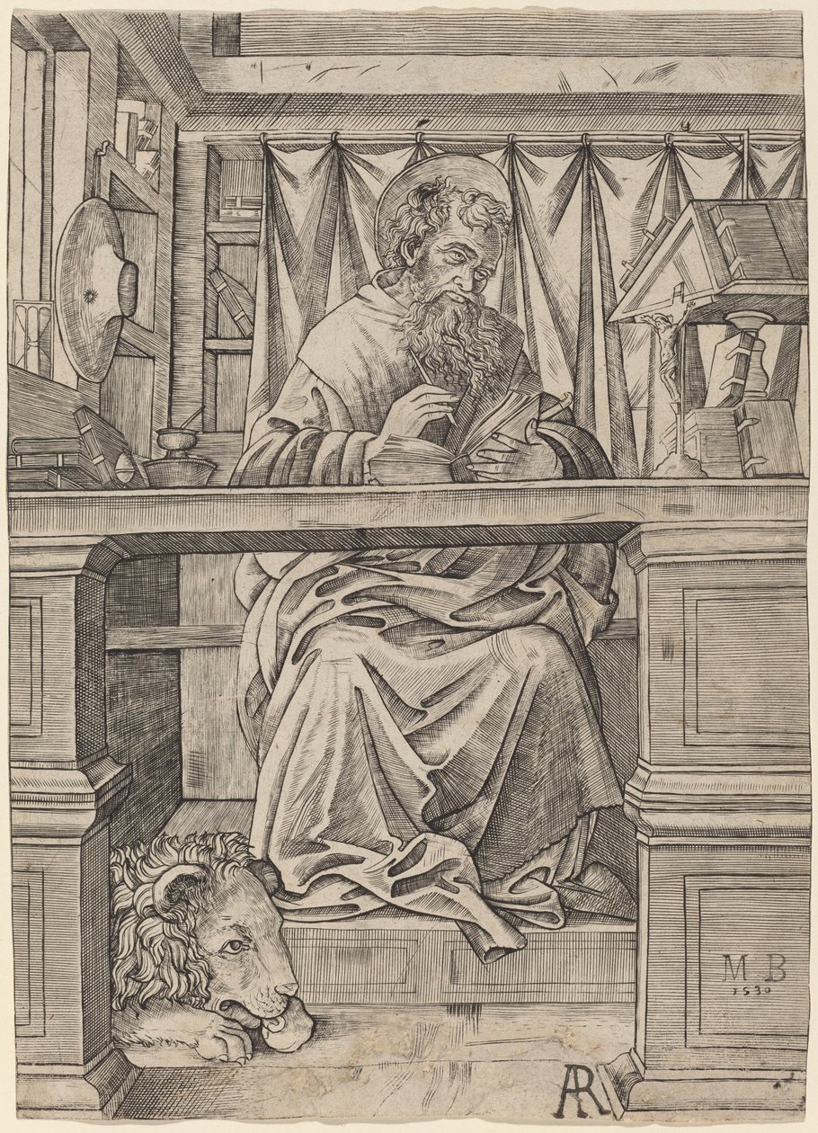 Saint Jerome in His Study by Giovanni Antonio da Brescia
