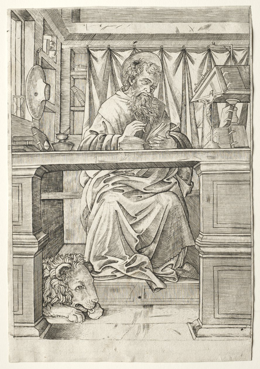 St. Jerome in His Study by Giovanni Antonio da Brescia