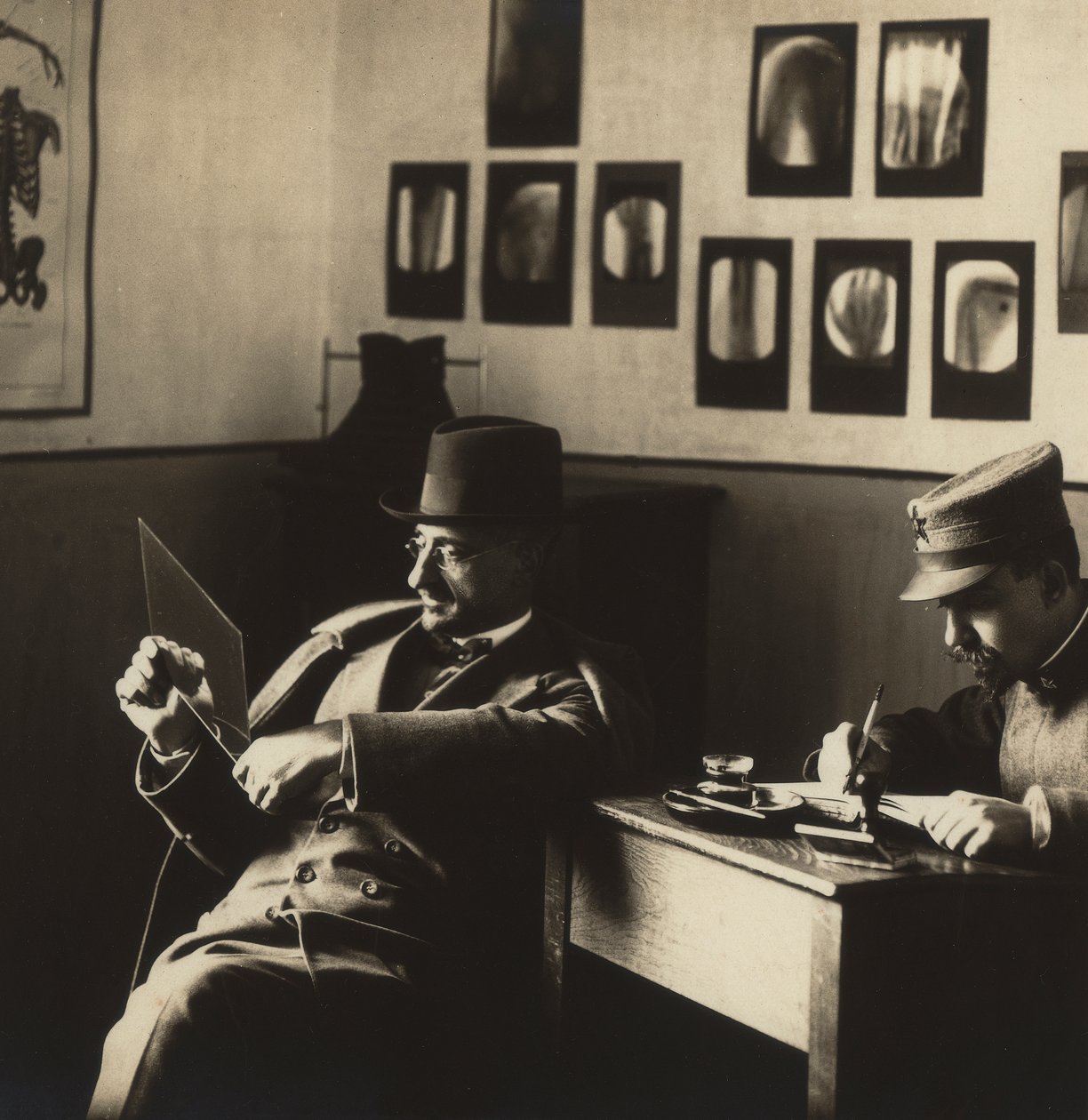 Alfredo Trombetta Radiologist with a Man in Military Uniform, in the Radiological Department of the Military Hospital in Campobasso by Phillipe de Marlier