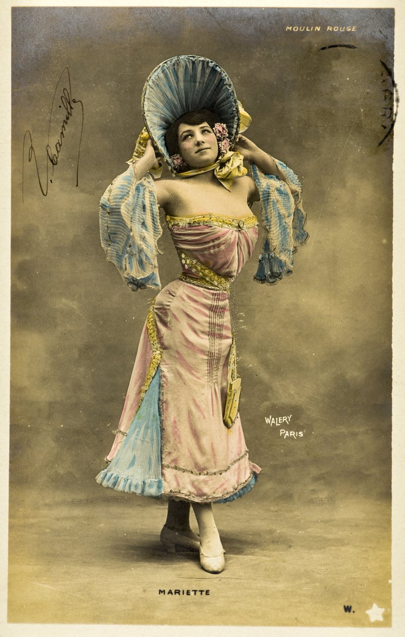 Postcard: Moulin Rouge - Portrait of Mariette, Music hall artist by Phillipe de Marlier
