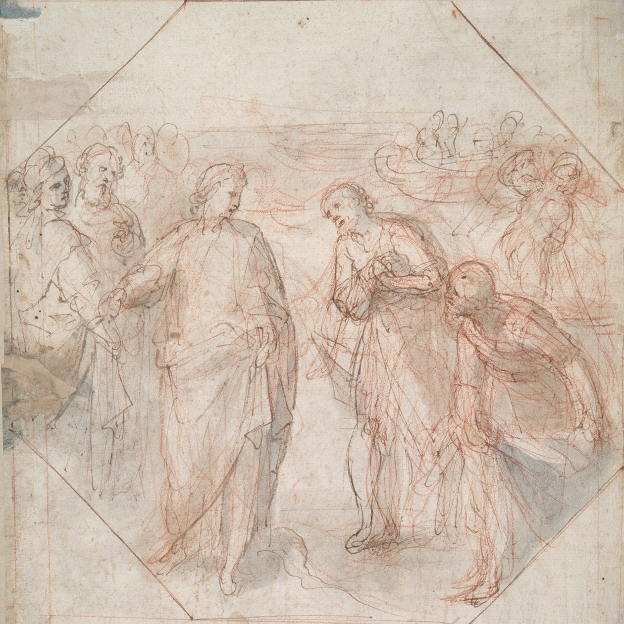 The Fall of Simon Magus (recto); The Calling of James and John (or of Peter and Andrew) (verso) by Giovanni Balducci