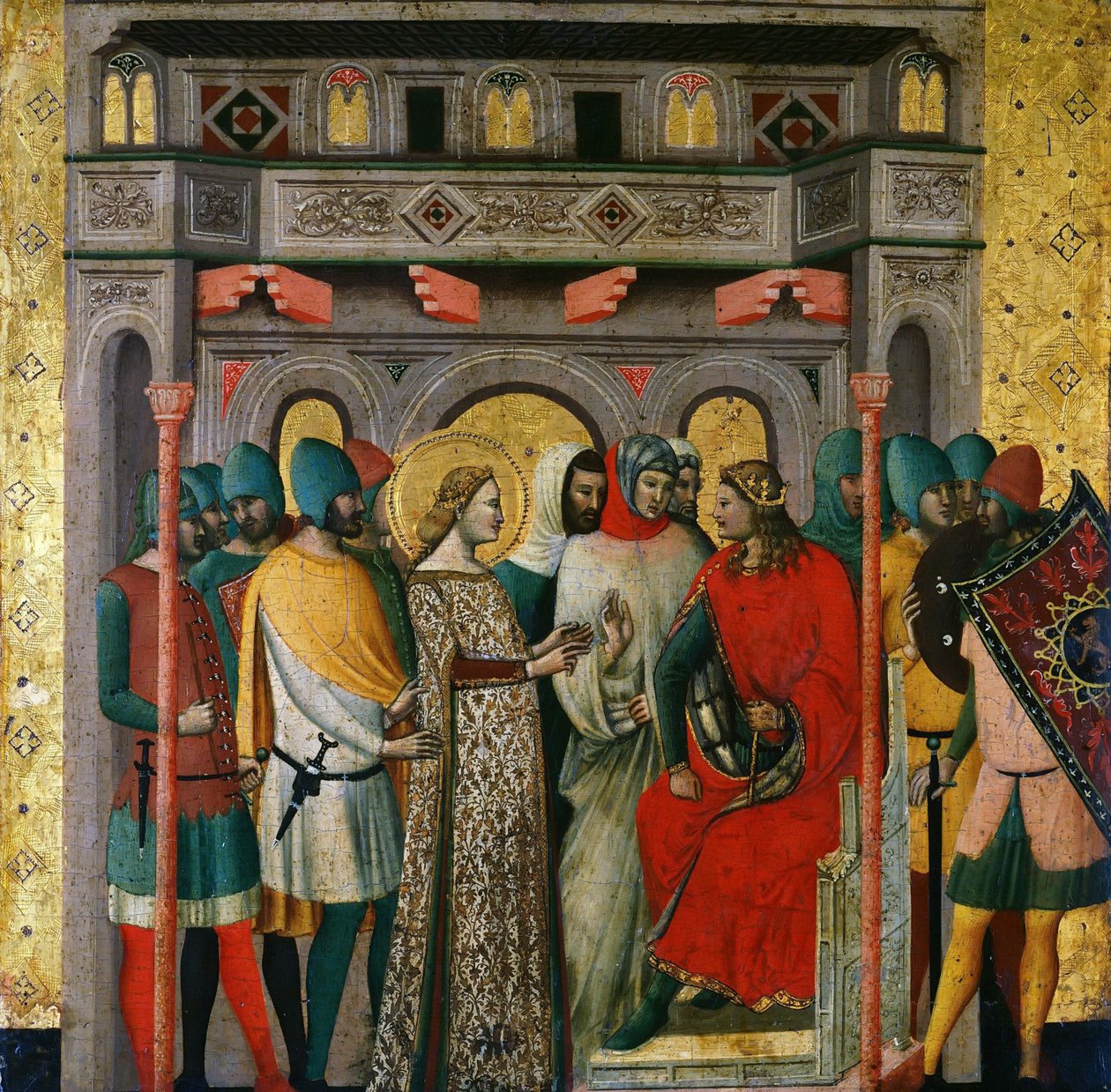 Saint Columba before Emperor Aurelian, Scenes from the Life of Saint Columba by Giovanni Baronzio