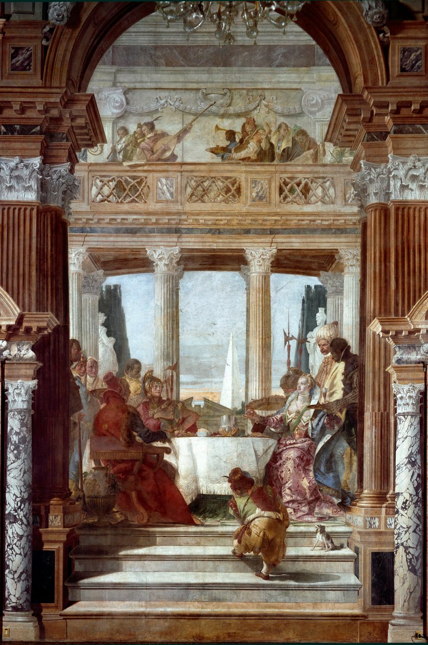 Banquet of Anthony and Cleopatra. Fresco by Giambattista Tiepolo by Giovanni Battista Tiepolo
