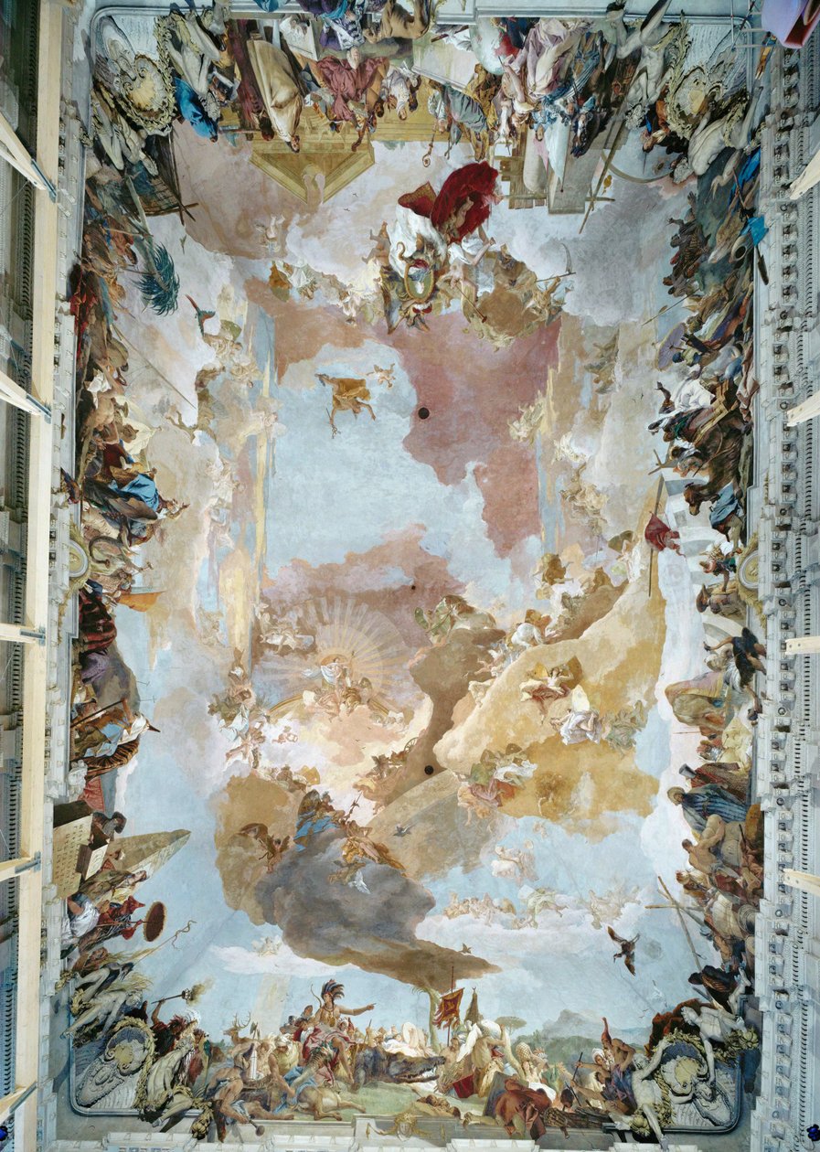 Ceiling Fresco in the Staircase of the Wuerzburg Episcopal Residence by Giovanni Battista (1696 1770) Tiepolo