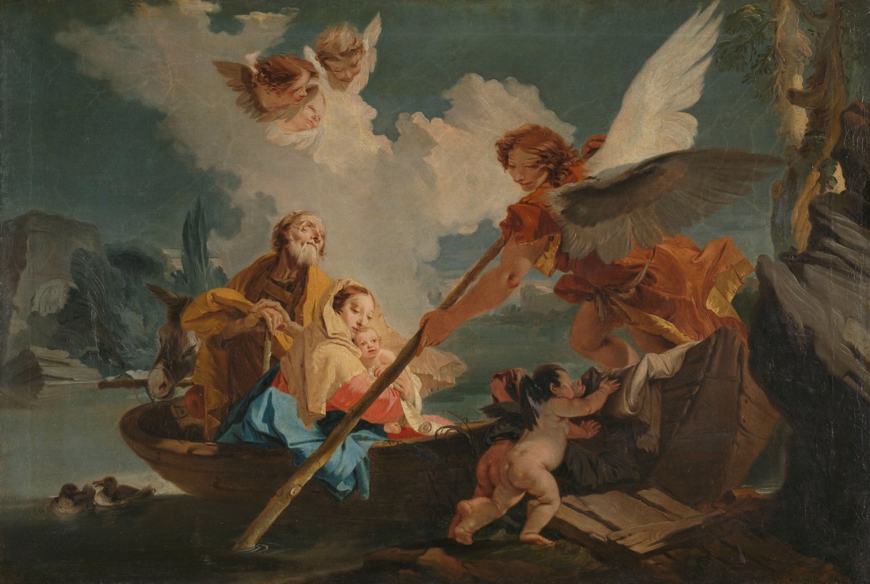 Flight into Egypt by Giovanni Battista (1696-1770) Tiepolo