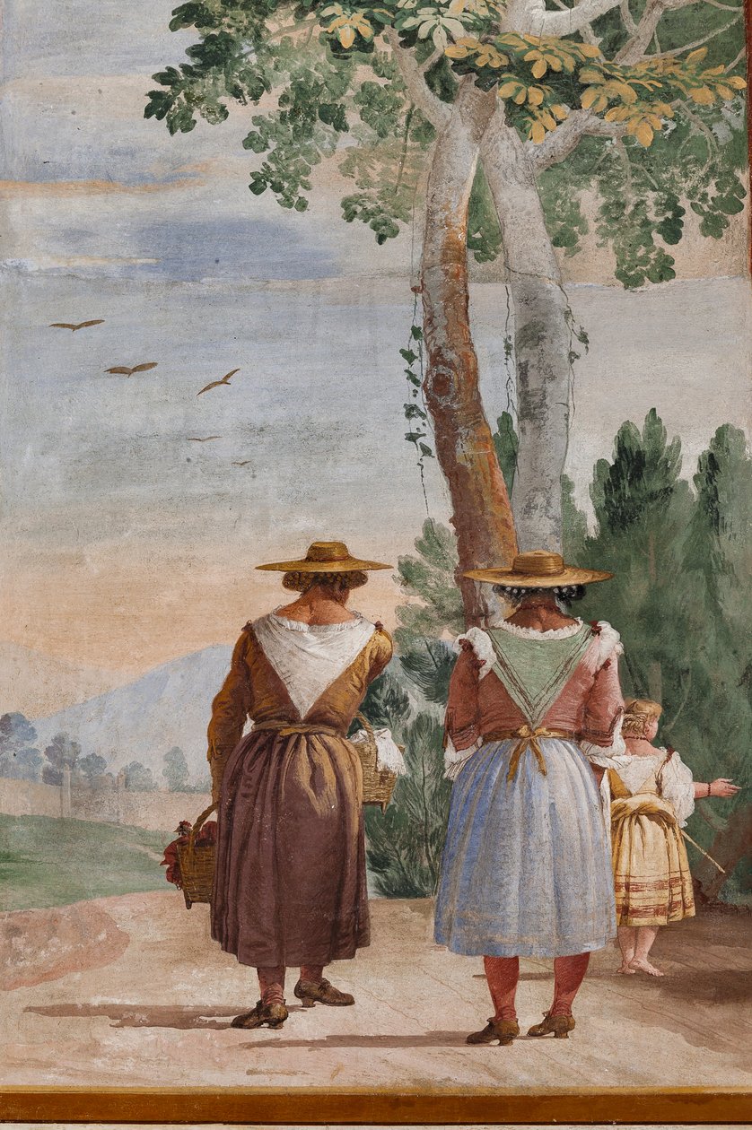 Guest Lodgings, Room of the Rural Scenes: "Landscape with Peasants" (detail) by Giovanni Battista Tiepolo