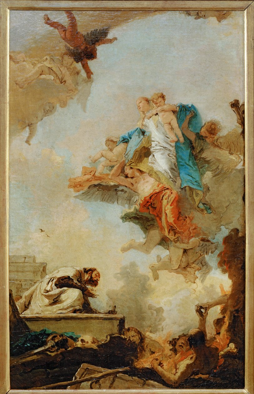 The Virgin of Carmel Appearing to Saint Simeon Stock by Giovanni Battista (1696 1770) Tiepolo