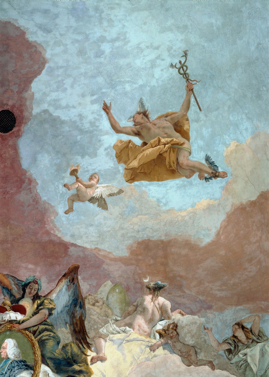 Mercury, Messenger of the Gods by Giovanni Battista (1696 1770) Tiepolo