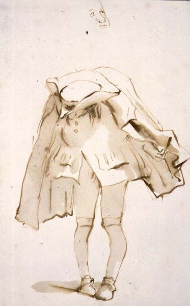 Caricature of a man with a bent head, possibly a hunchback by Giovanni Battista Tiepolo