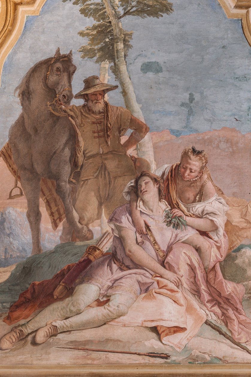 Palazzina (Small Building): Second Room or Room of Ariosto with Frescoes Representing Episodes from "Orlando Furioso": "Angelica Takes Care of Medoro