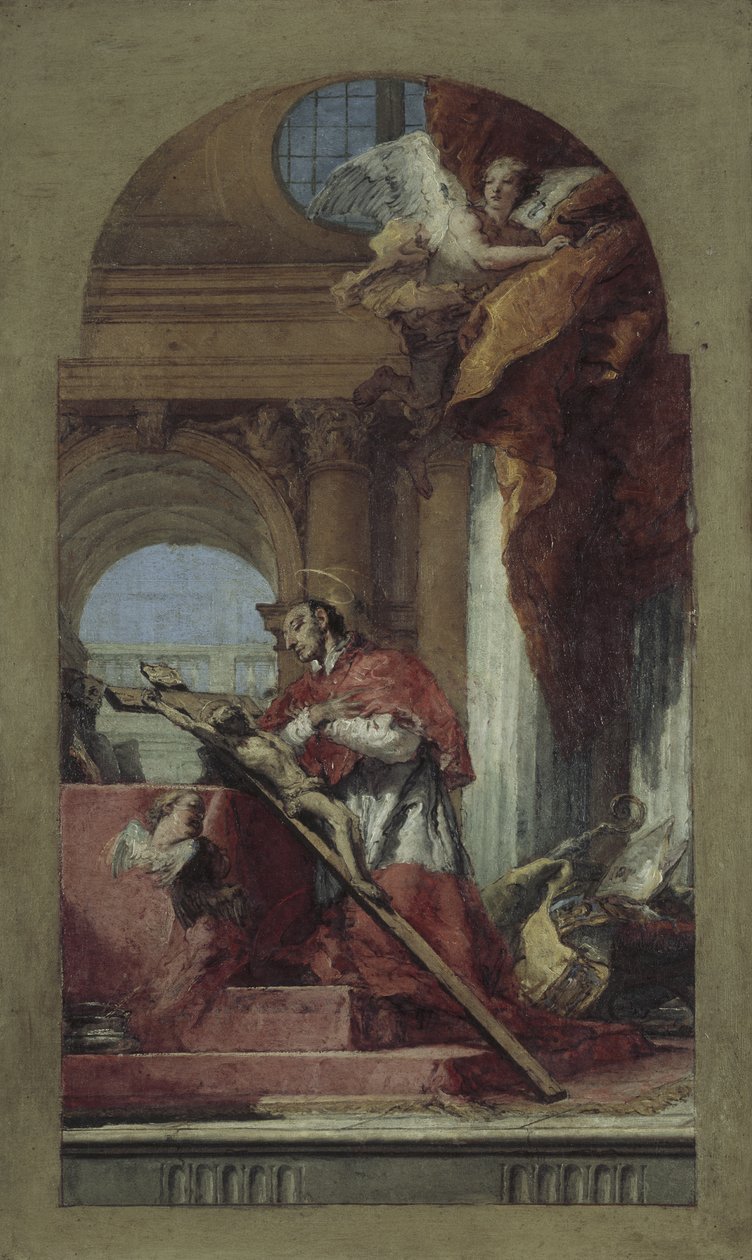 Saint Charles Borromeo Meditating on the Crucifix by Giovanni Battista Tiepolo