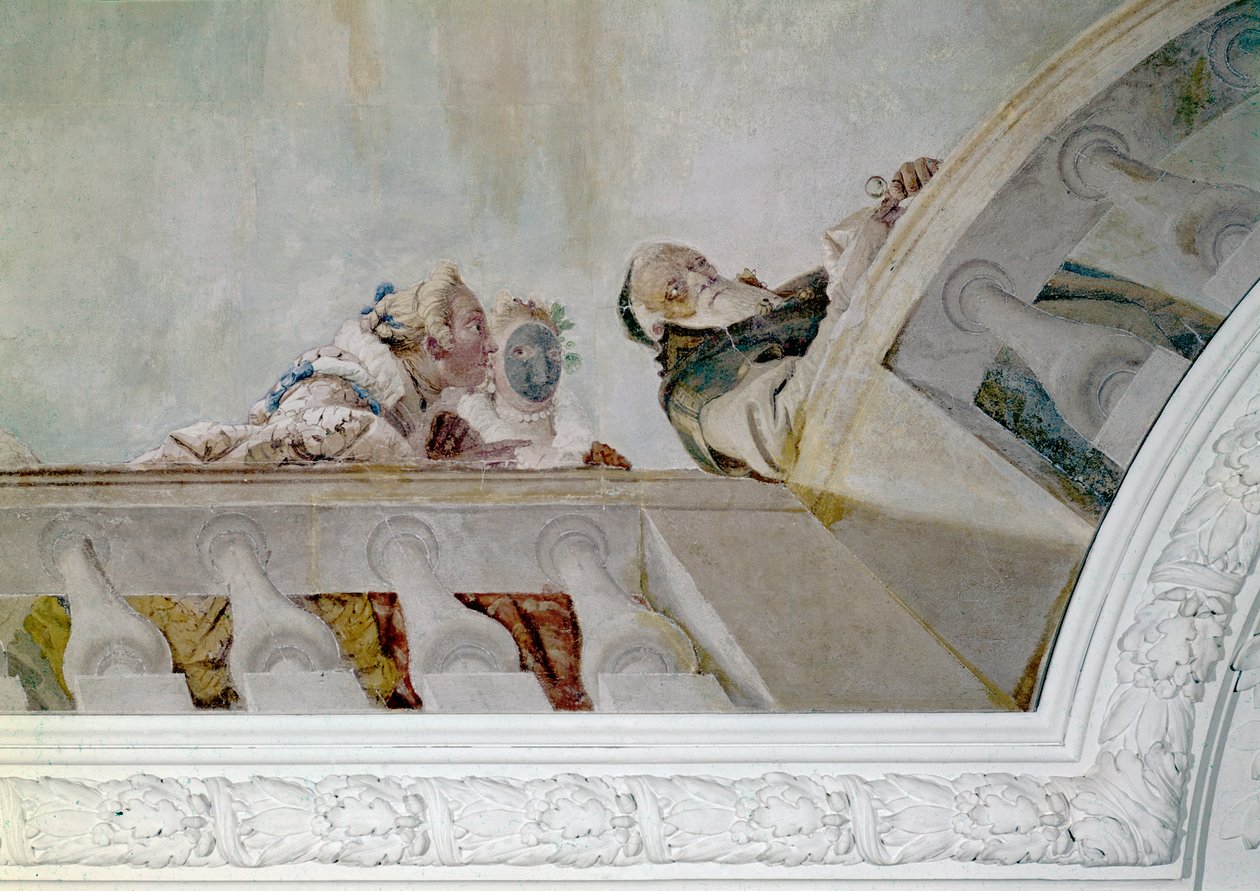 Fame announces to the inhabitants of the villa the arrival of Henry III (detail) by Giovanni Battista Tiepolo