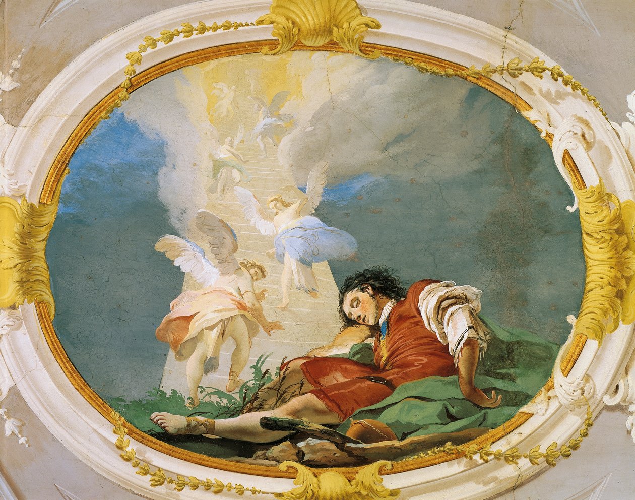 Jacob dreaming, fresco, Patriarchal Palace, Guest Hall, Udine by Giovanni Battista Tiepolo
