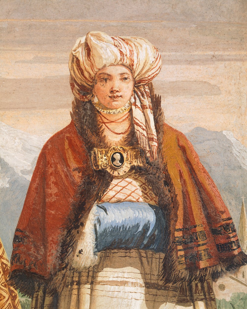 Winter walk (detail) by Giovanni Battista Tiepolo