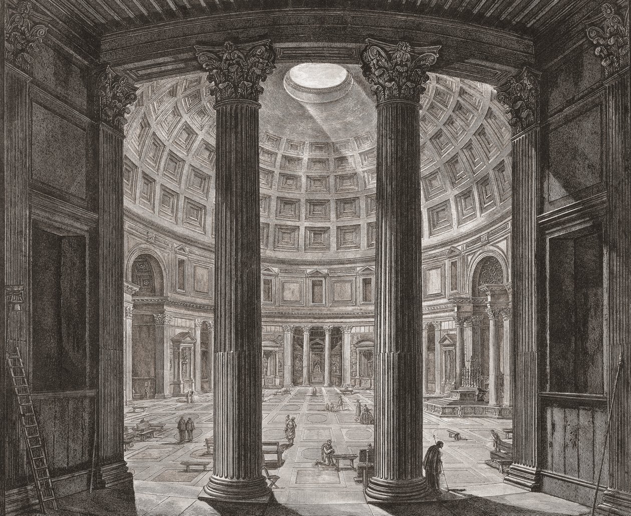 Interior of the Pantheon, Rome, Italy by Giovanni Battista (after) Piranesi