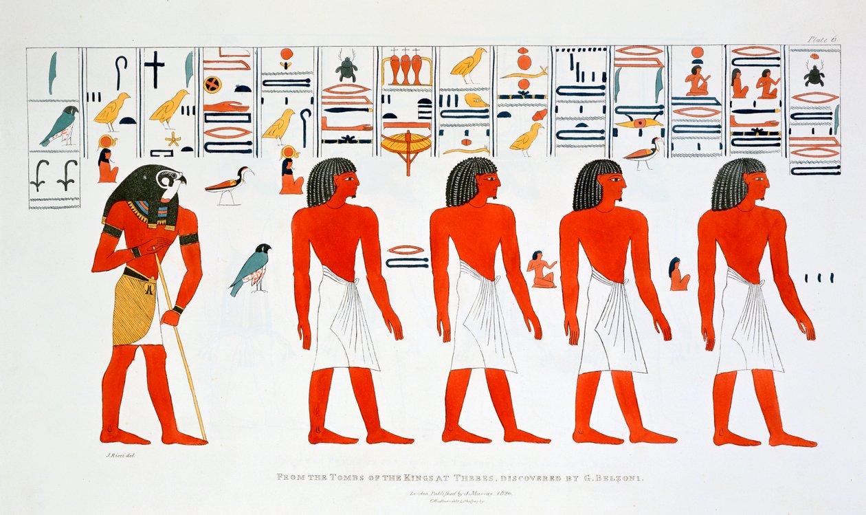 Mural from the Tombs of the Kings at Thebes by Giovanni Battista Belzoni