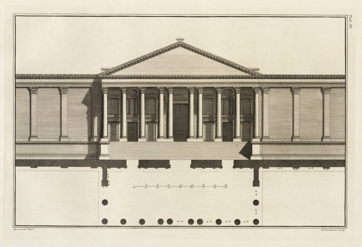 Upright of the Grand Entrance to the Court of the Temple, 1753 by Giovanni Battista Borra