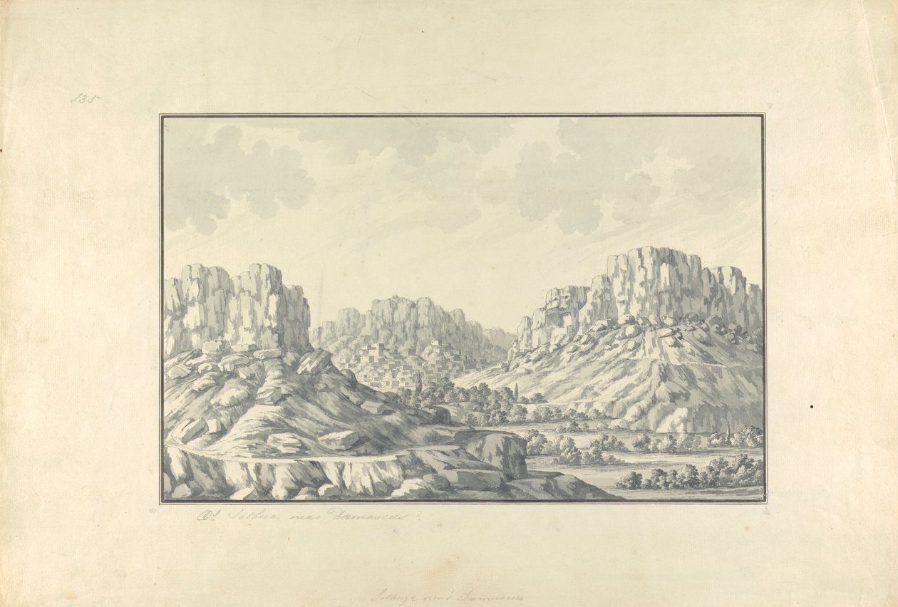 View of Hill Towns or Ruins near Damascus by Giovanni Battista Borra