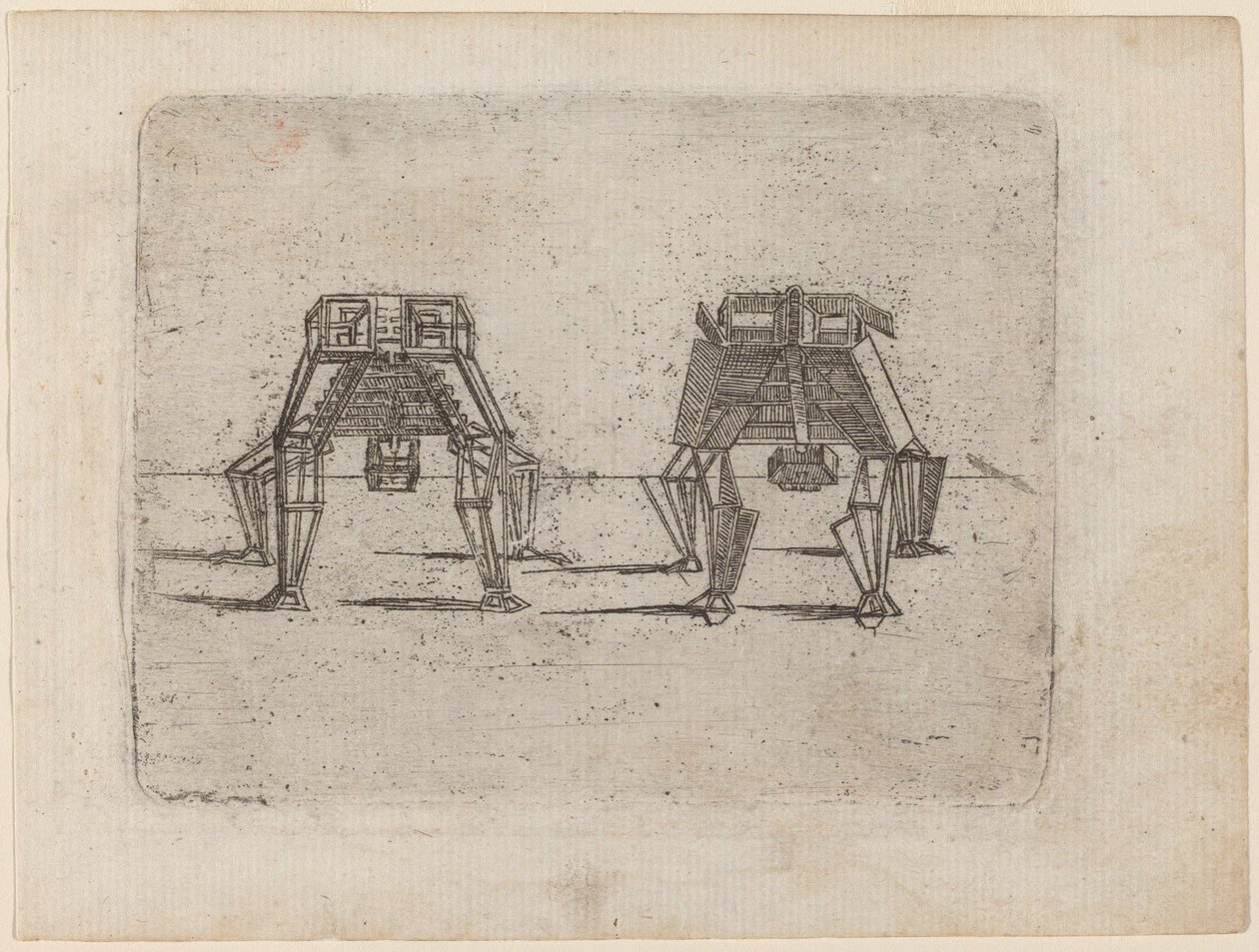 Two Cubic Figures with Their Hands on the Ground by Giovanni Battista Bracelli